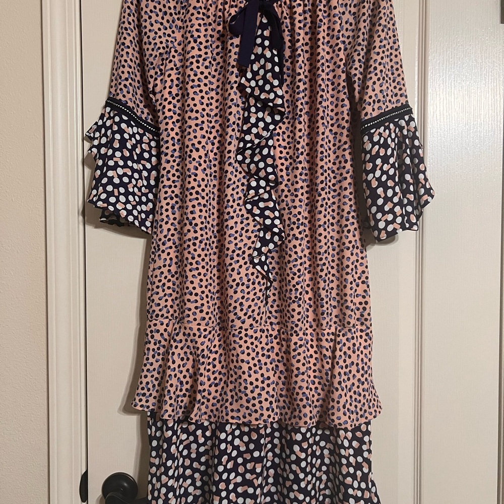 Nanette Lepore Spot Bell Sleeve Dress Size 12 - Picture 2 of 4